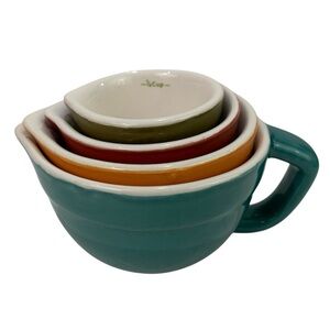 Colorful Ceramic Measuring Cups Set from Madison York. NEW